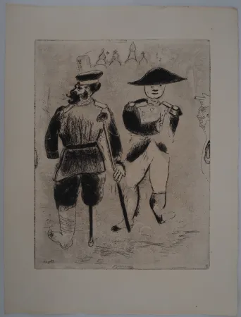 Gravura Chagall - La rencontre avec Napoléon (Kopéikine et Napoléon)