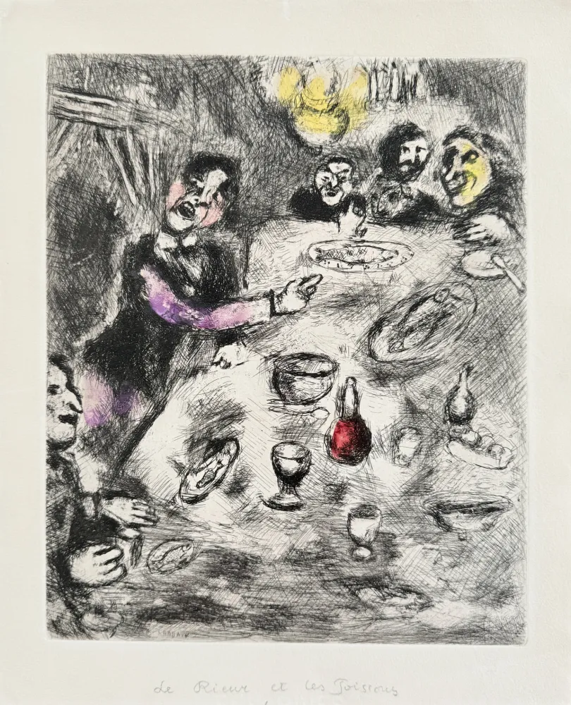Água-Forte Chagall - La Rieur et Les Poissons