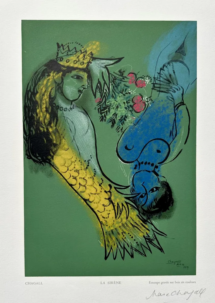 Xilogravura Chagall - La Sirene