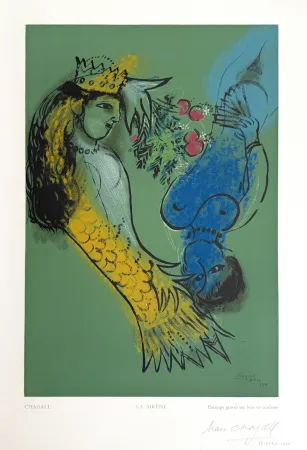 Xilogravura Chagall - La Sirene