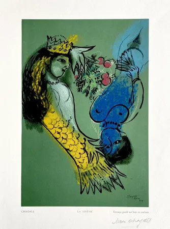 Xilogravura Chagall - La Sirene