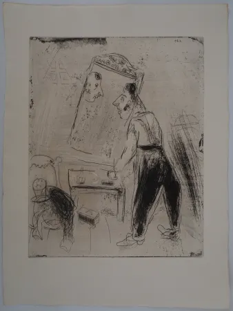 Gravura Chagall - La toilette de Tchitchikov