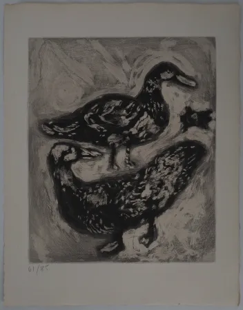 Gravura Chagall - La tortue et les deux canards
