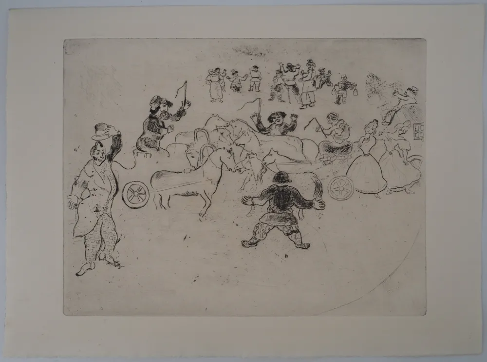 Gravura Chagall - L'accident de la circulation (Collusion en chemin)