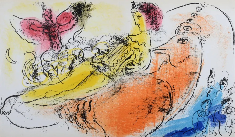 Litografia Chagall - L'Accordéoniste