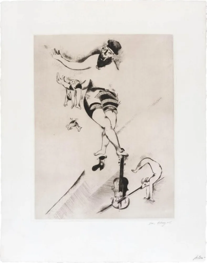Água-Forte Chagall - L'acrobate au violon