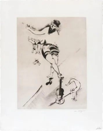Água-Forte Chagall - L'acrobate au violon