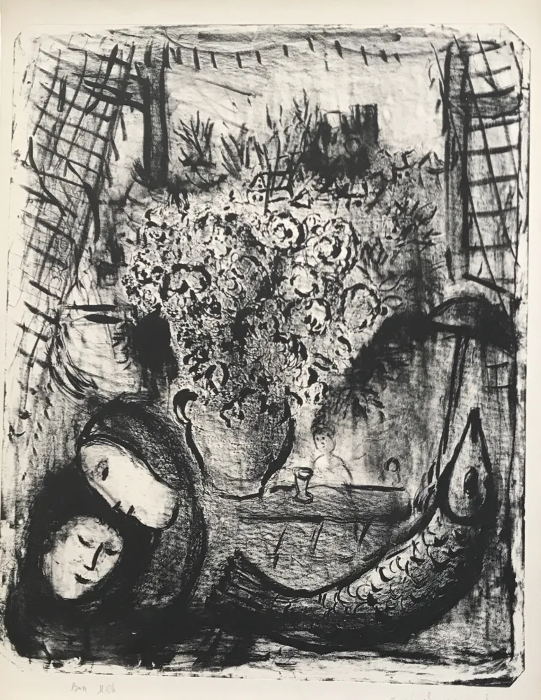 Litografia Chagall - Landscape 2nd state (Paysage 2e état)