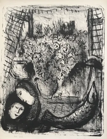 Litografia Chagall - Landscape 2nd state (Paysage 2e état)