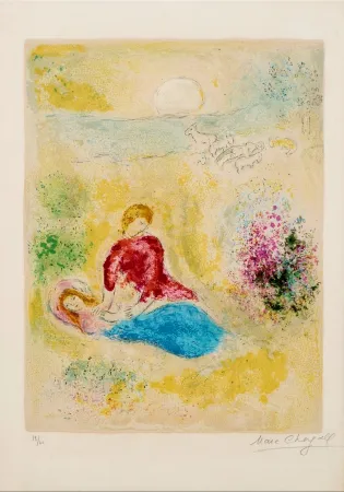 Litografia Chagall - L'arondelle - Signed Daphnis et Chloé