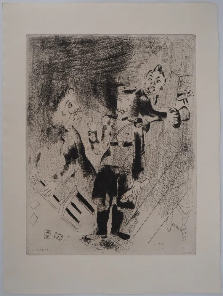 Gravura Chagall - L'arrestation (Apparition des policiers)