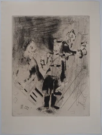 Gravura Chagall - L'arrestation (Apparition des policiers)