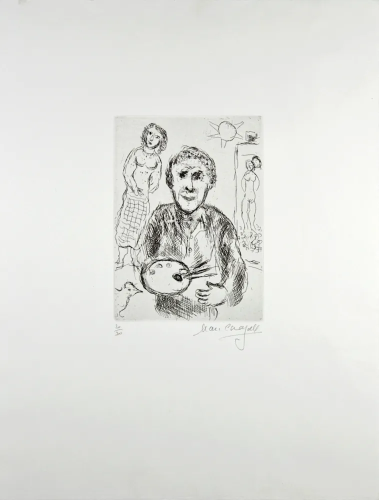 Gravura Chagall - L’Artiste et son modèle