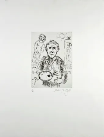 Gravura Chagall - L’Artiste et son modèle