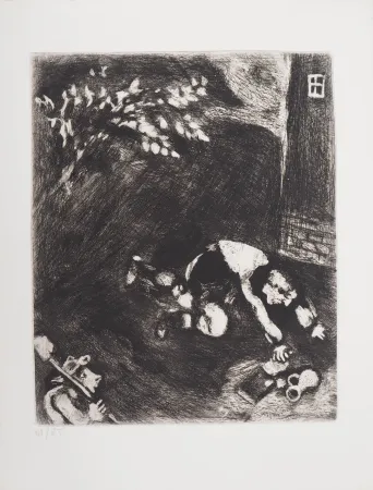 Gravura Chagall - L'avare qui a perdu son trésor