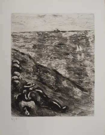 Gravura Chagall - Le berger et la mer
