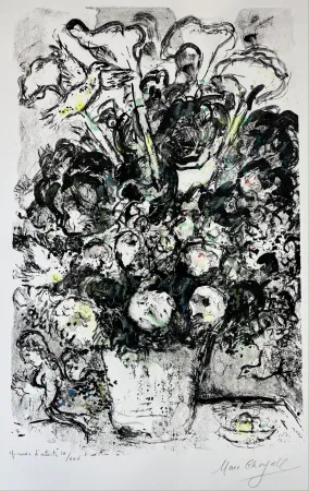 Litografia Chagall - LE BOUQUET BLANC