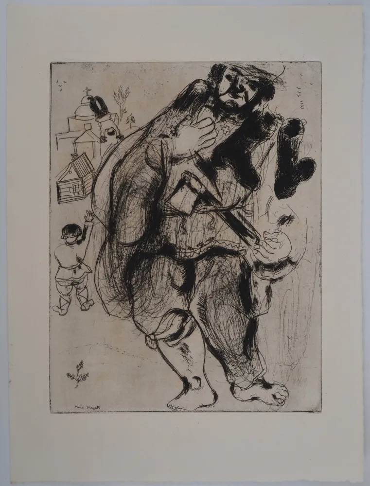 Gravura Chagall - Le bucheron aux pieds nus (Stéphane Bouchon, Charpentier)