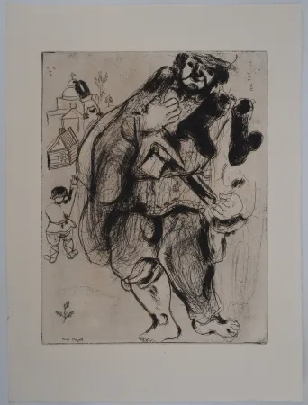 Gravura Chagall - Le bucheron aux pieds nus (Stéphane Bouchon, Charpentier)