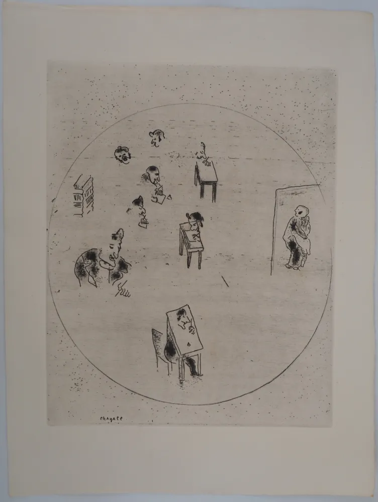 Gravura Chagall - Le bureau des contrats
