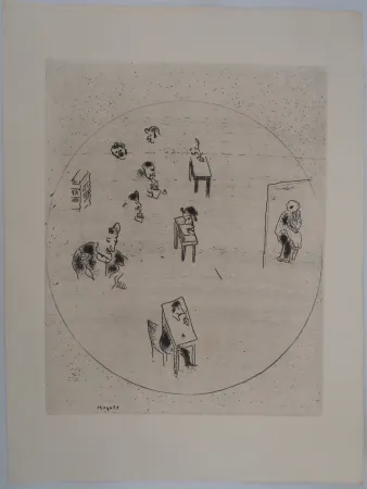 Gravura Chagall - Le bureau des contrats
