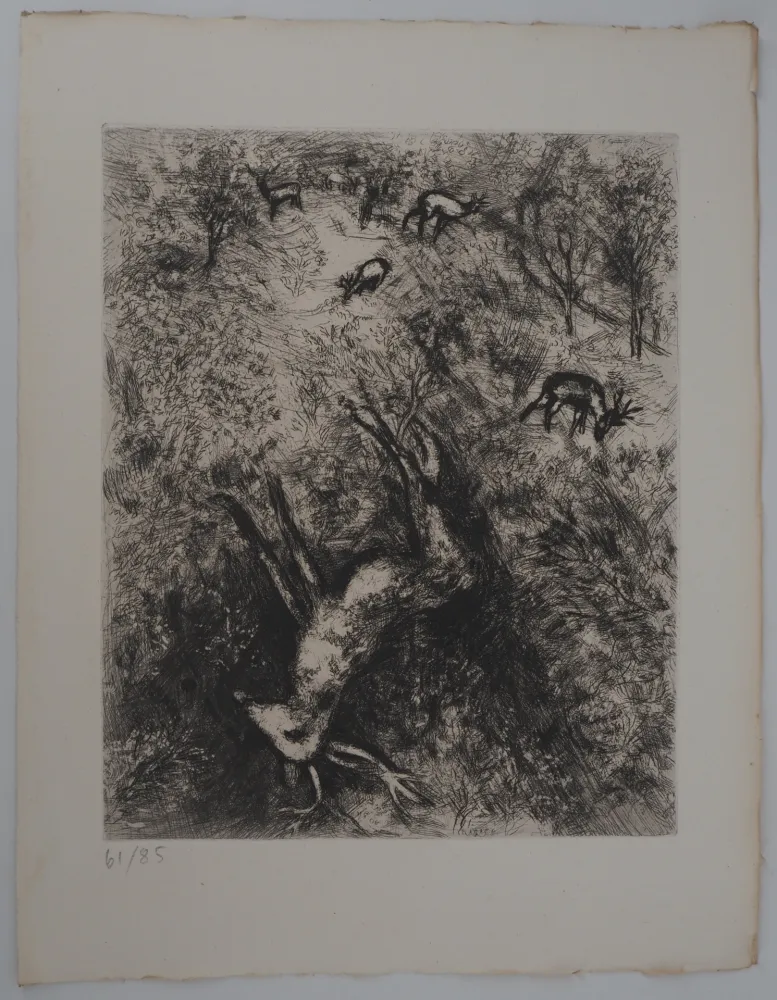 Gravura Chagall - Le cerf malade