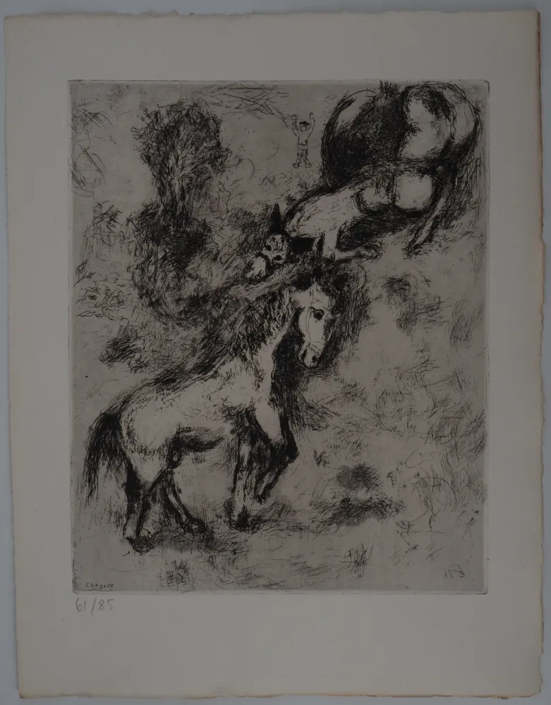 Gravura Chagall - Le cheval et l'âne