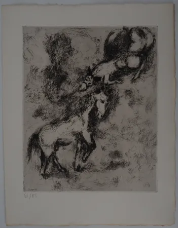 Gravura Chagall - Le cheval et l'âne