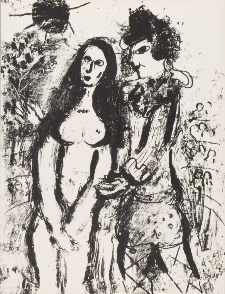 Litografia Chagall - Le clown amoureux