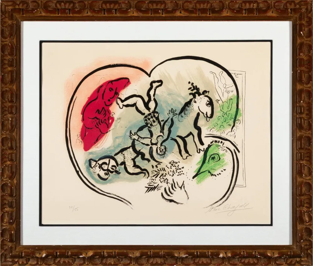 Litografia Chagall - Le coeur de cirque (The Heart of the Circus)