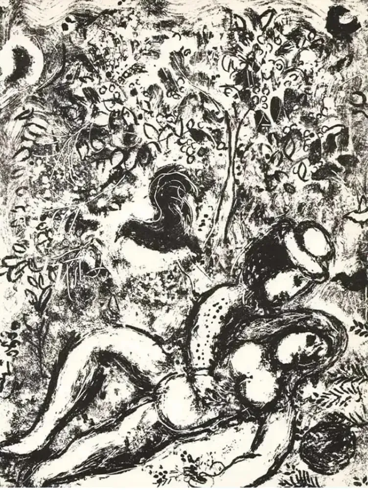 Litografia Chagall - Le couple à l'arbre