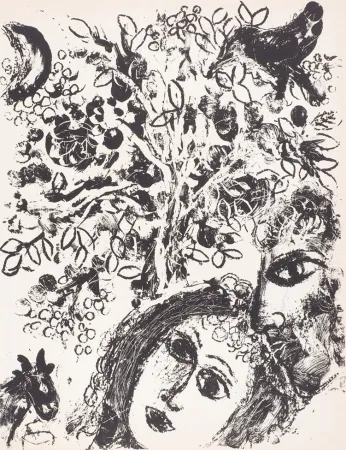 Litografia Chagall - Le Couple Devant L’Arbre