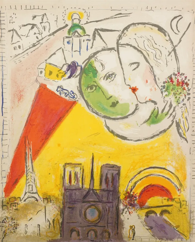 Litografia Chagall - Le Dimanche