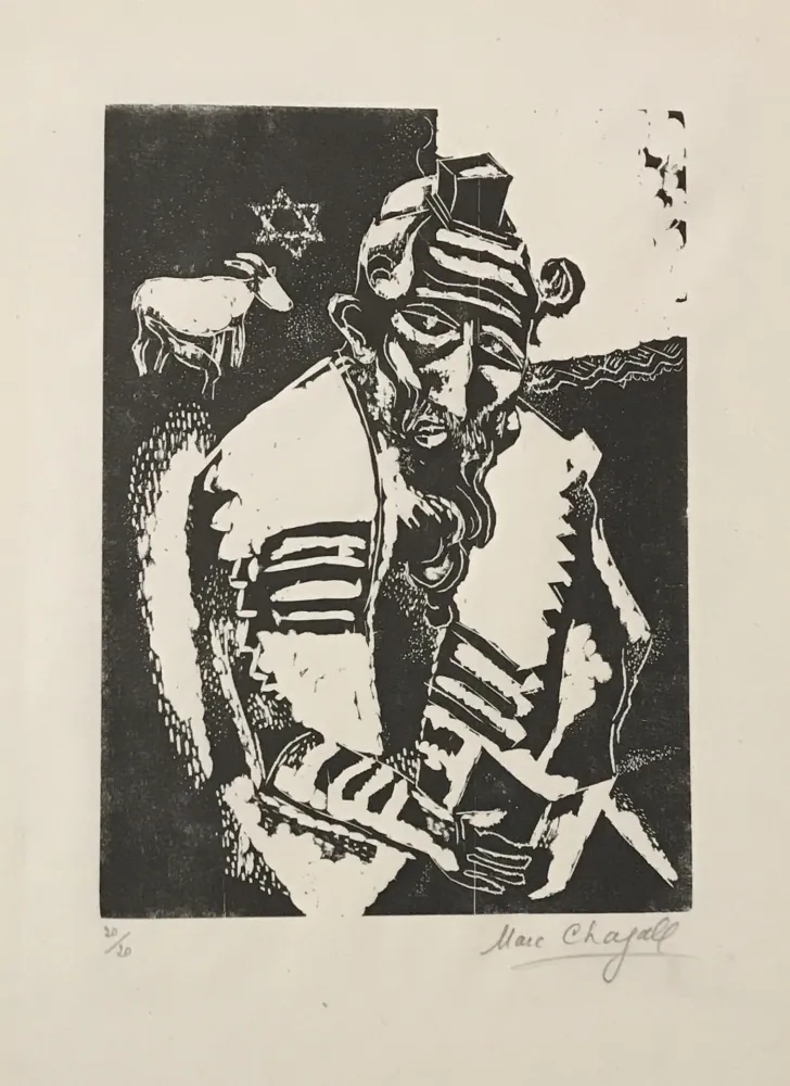 Xilogravura Chagall - Le Juif Priant (The Jew Praying)
