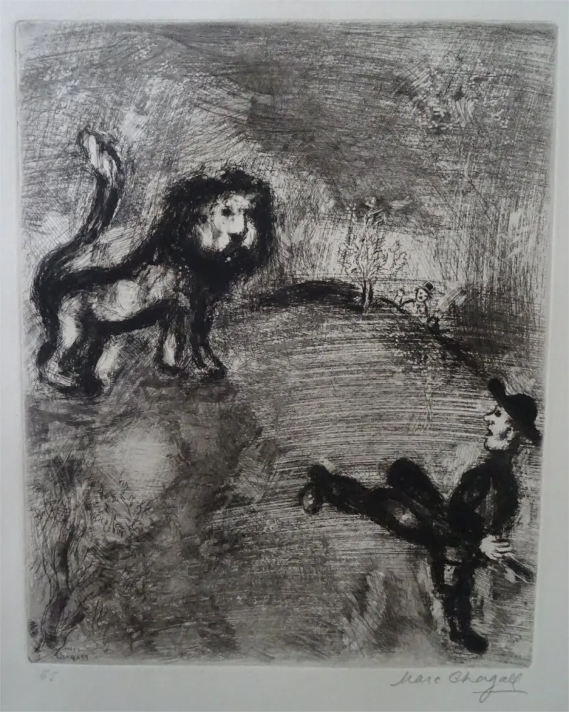 Água-Forte Chagall - Le Lion et les Chasseurs