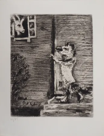 Gravura Chagall - Le Loup, la Chèvre et le Chevreau