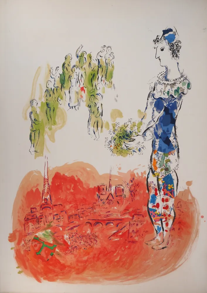 Litografia Chagall - Le magicien de Paris
