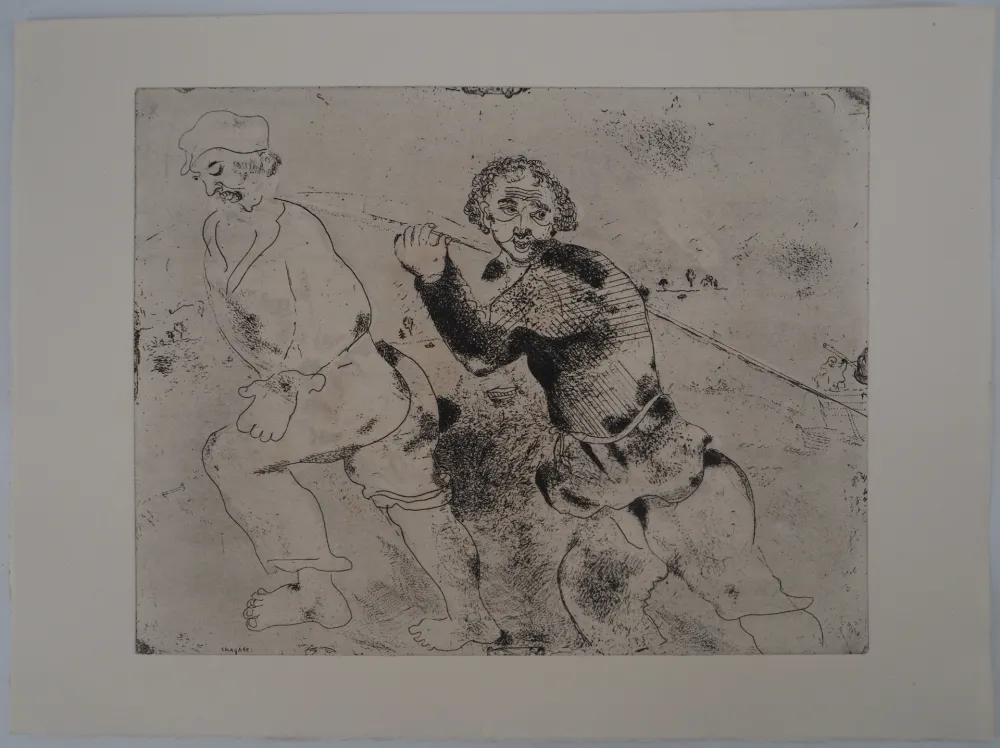 Gravura Chagall - Le retour de pêche (Les haleurs)