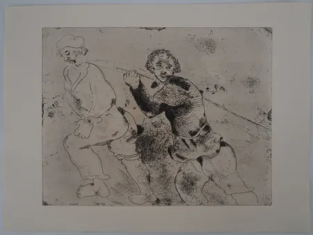 Gravura Chagall - Le retour de pêche (Les haleurs)