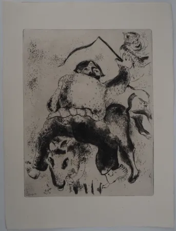 Gravura Chagall - Le rodéo (Le père Mitiaï et le père Miniaï)