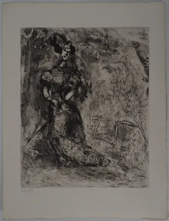 Gravura Chagall - L'élégante (La fille)