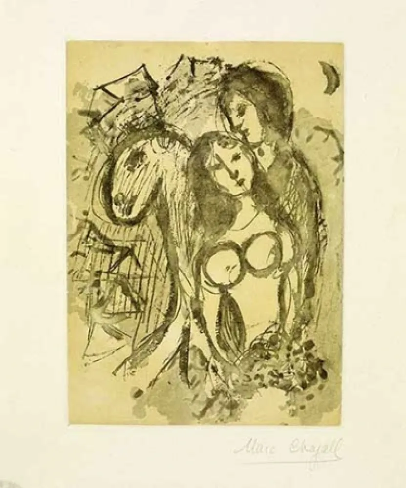 Gravura Chagall - Les amoureux au cheval