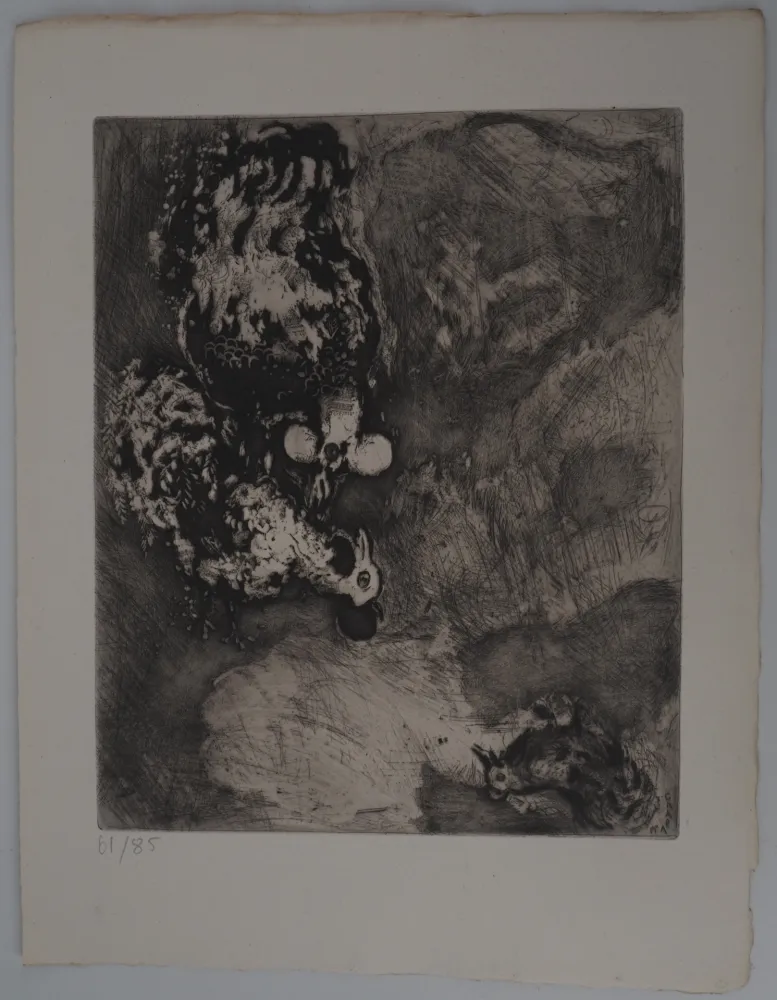 Gravura Chagall - Les deux coqs