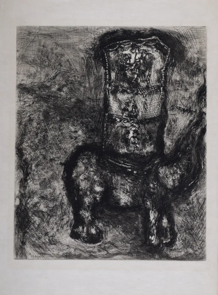 Gravura Chagall - Les Fables de La Fontaine : Le Rat et l'Éléphant, 1952
