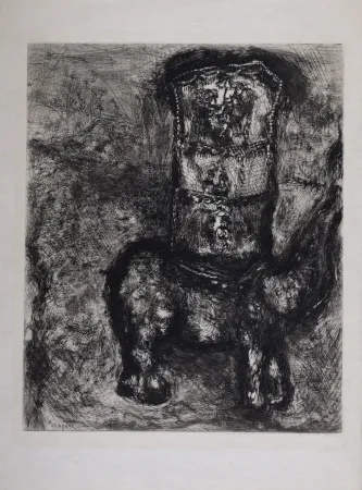 Gravura Chagall - Les Fables de La Fontaine : Le Rat et l'Éléphant, 1952
