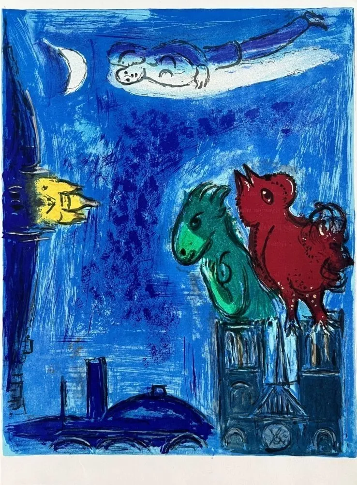 Litografia Chagall - Les Monstres de Notre-Dame