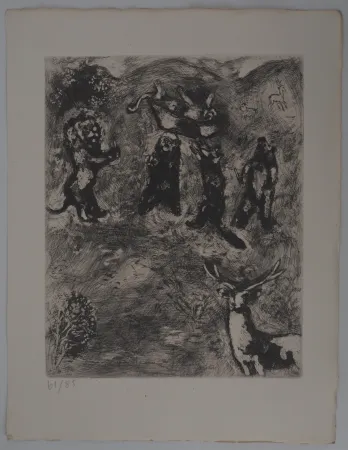 Gravura Chagall - Les obsèques de la lionne