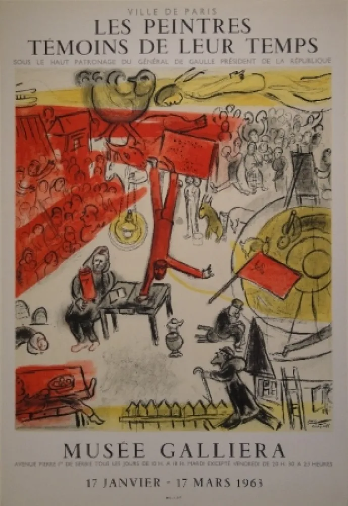 Litografia Chagall - Les peintres témoins de leur temps