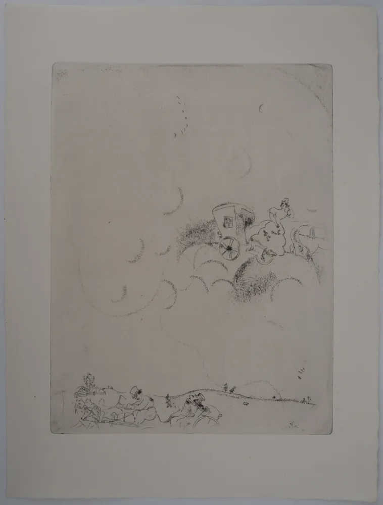Gravura Chagall - Les rêves de Tchitchikov