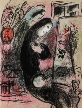 Litografia Chagall - L'inspiré